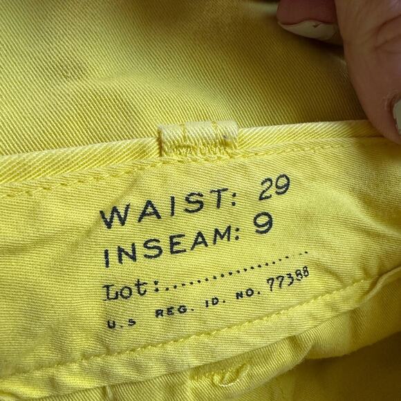 J. Crew Cotton Yellow Stanton Twill Men's Shorts Size 29 Preppy Spring Vacation - Picture 4 of 8